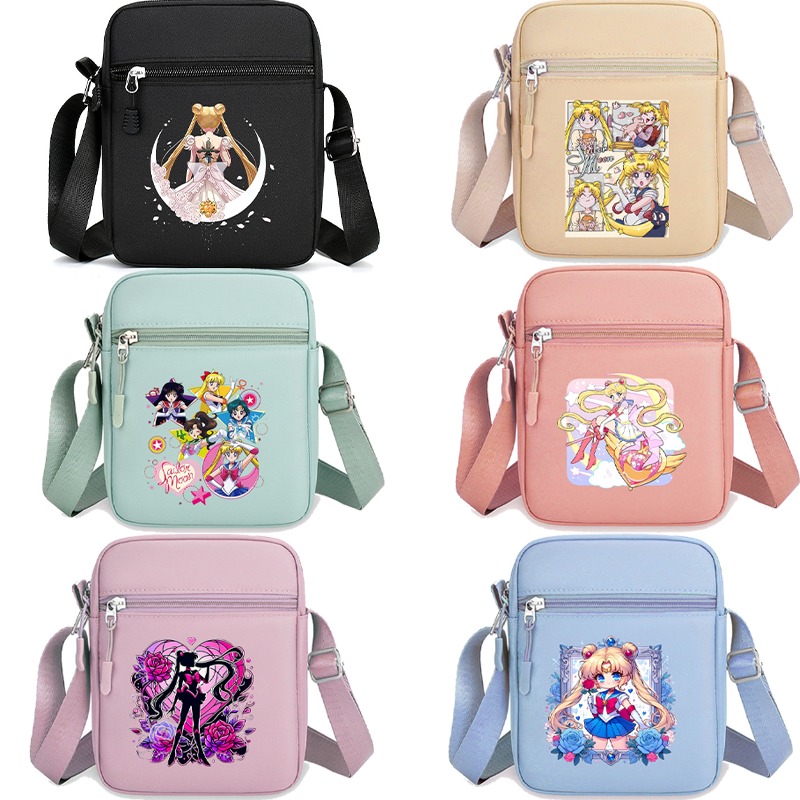 Party Favor Bag - セーラームーンショルダーバッグユニセックスかわいいクロスボディバッグ漫画アニメプリントハンドバッグ女性ポータブルファッションハンドバッグパーティーギフト