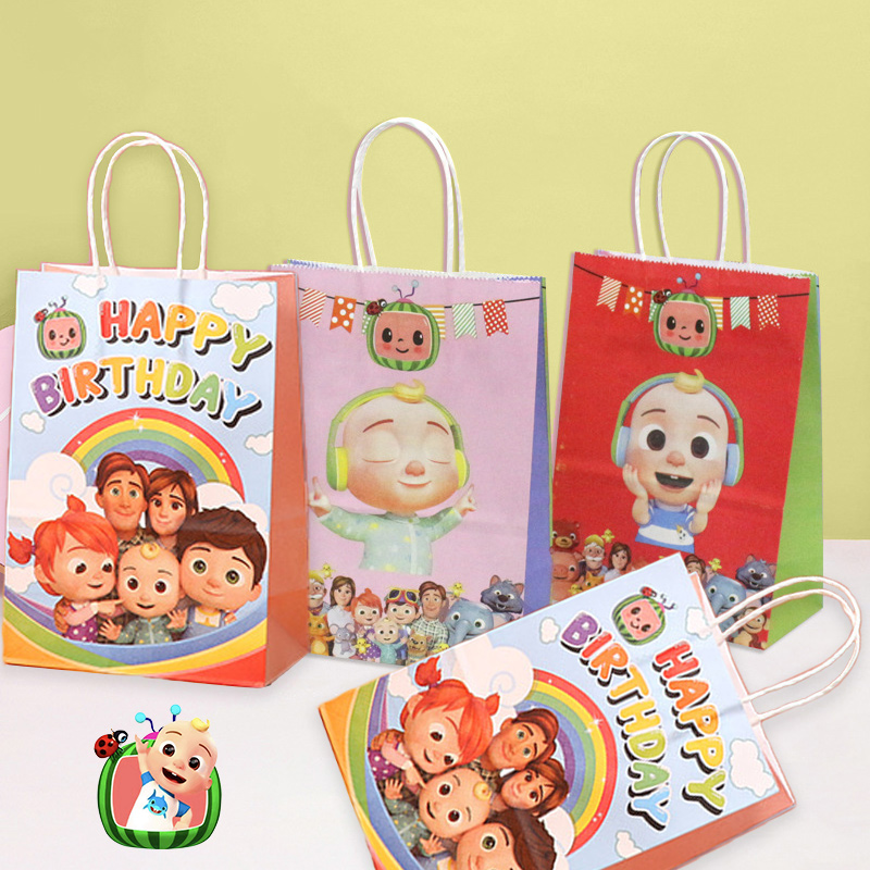 Party Favor Bag - ココメロン パーティーギフトバッグセット かわいい漫画の男の子 女の子の誕生日用品 持ち運び可能な収納ポーチ キャンディー