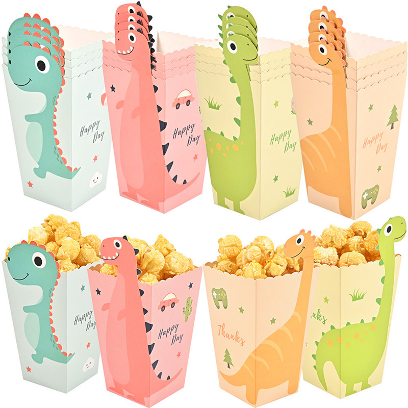 恐竜の絵が描かれた箱,4個,恐竜の絵,ポップコーンテーマ,誕 - Event Party Box のレビューと価格