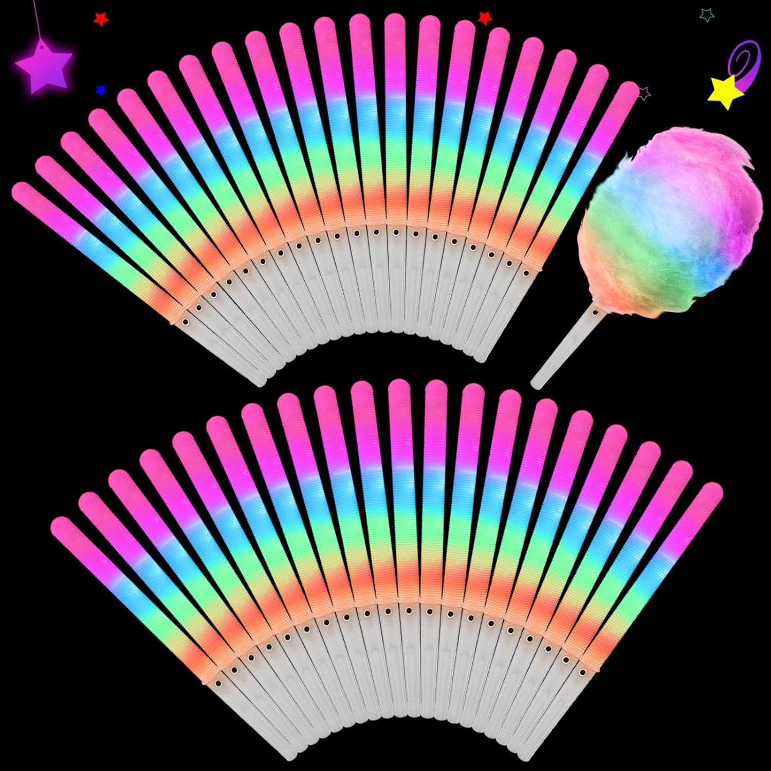 20個入り カラフルな点滅LEDコットンキャンディーコーン  - Cotton Candy Cone のレビューと価格