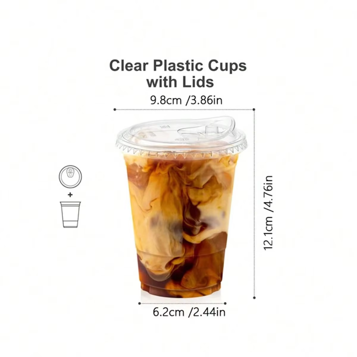 使い捨てコーヒーカップ、コールドドリンクカップ、アイスカップ - Plastic Cup 50Pcs のレビューと価格