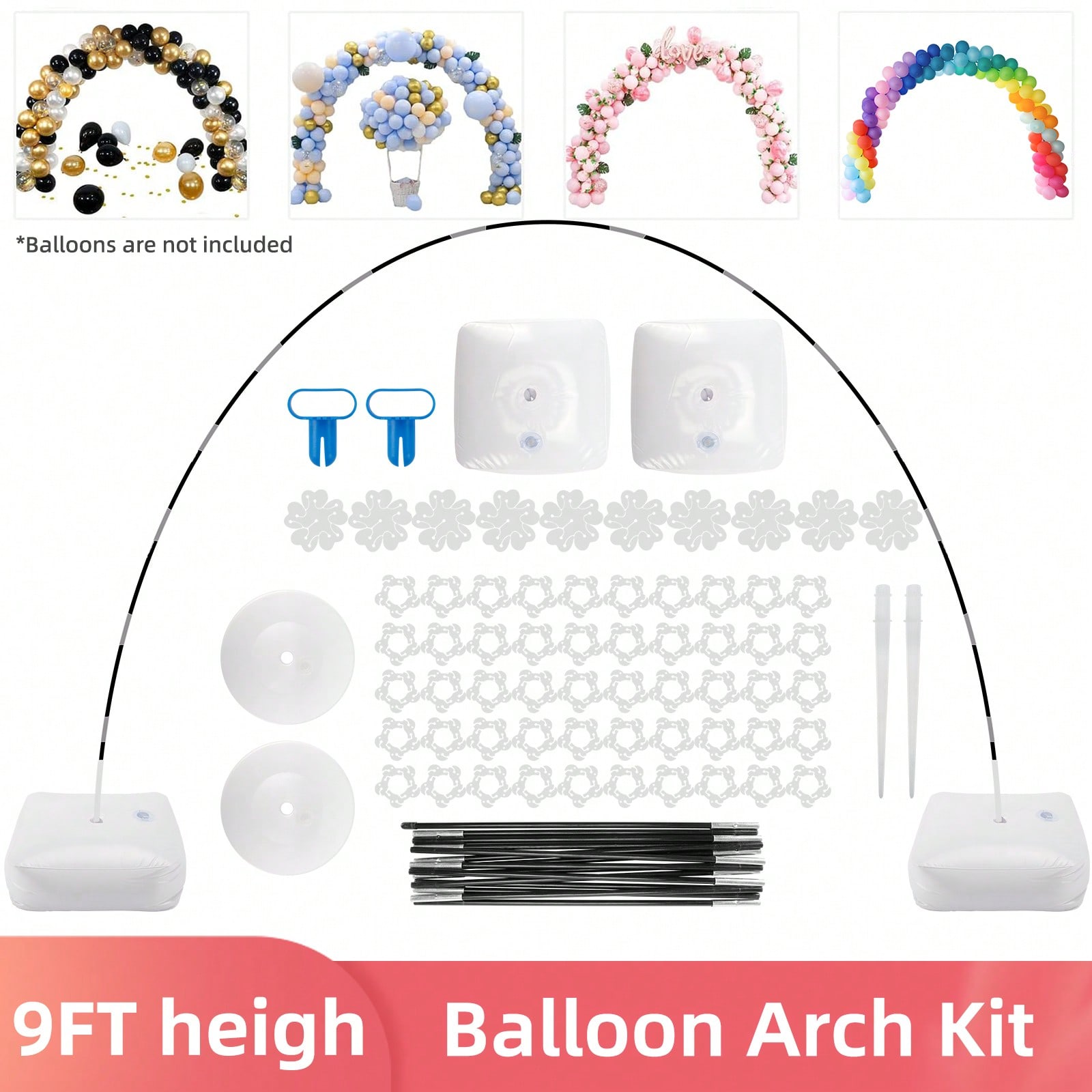 1セット バルーンアーチスタンドキット、幅120インチの調整 - Balloon Arch Kit のレビューと価格