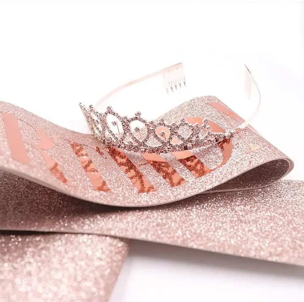女性のためのラインストーン付きのクイーンクラウン、女の子の誕 - Birthday Sash Glitter のレビューと価格