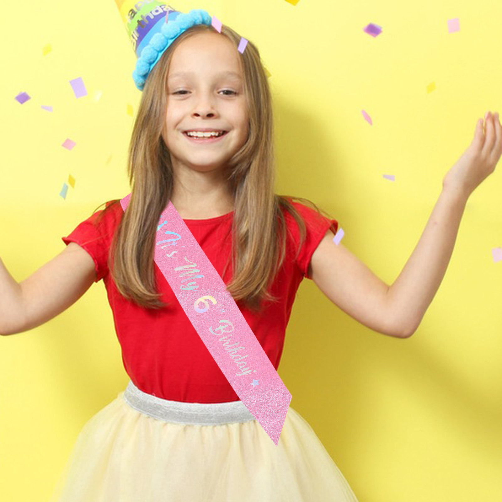 5個入り グリッター素材の「お誕生日おめでとう」サッシュ。ピ - Birthday Sash Glitter のレビューと価格
