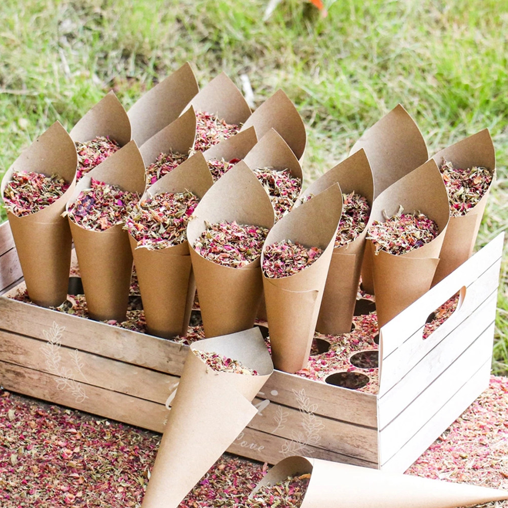 90個入り、紙製の花びら型コーン、折りたたみ式、クラフト用、 - Papercraft Supply Confetti のレビューと価格