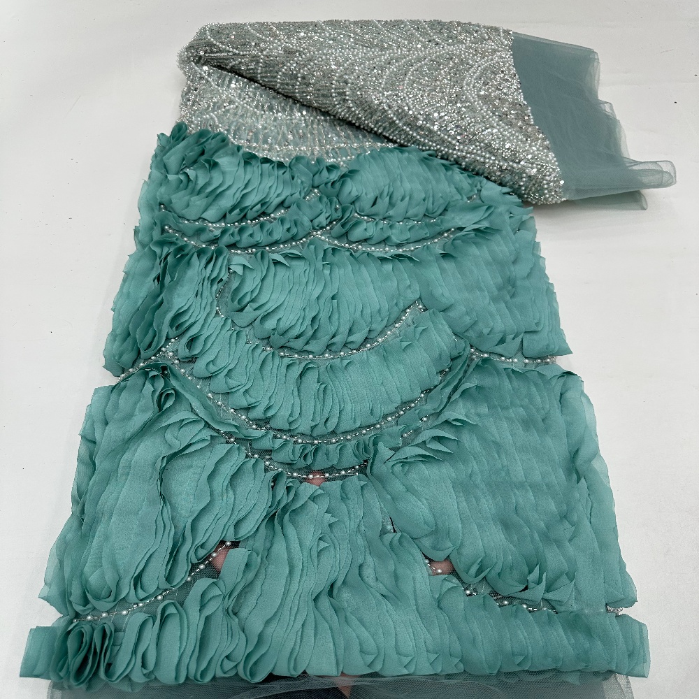 豪華なアフリカンスパンコールレース生地 高品質 2026 重 - Glitter Tablecloth のレビューと価格